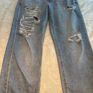 American Eagle Outfitters Ripped Blue mom Jeans